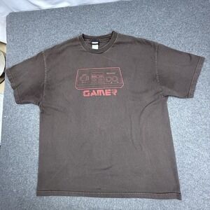 Nintendo Gamer Controller T Shirt Mens XL Brown Graphic Retro Video Game Tee